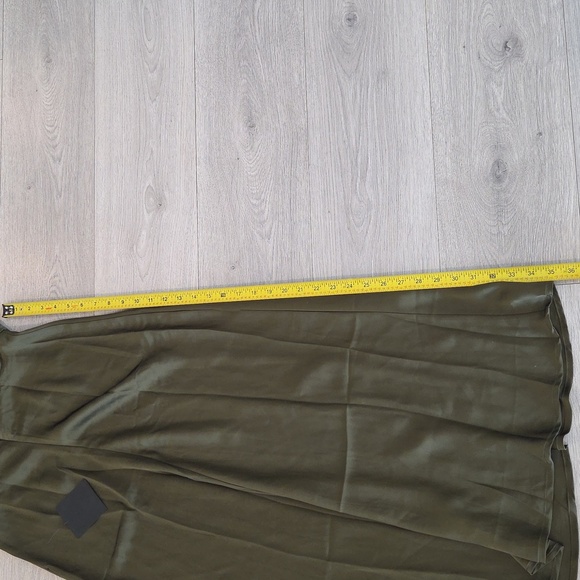 The Lulus Distinctive Charm Olive Green Satin Asymmetrical Maxi Dress - Picture 10 of 11